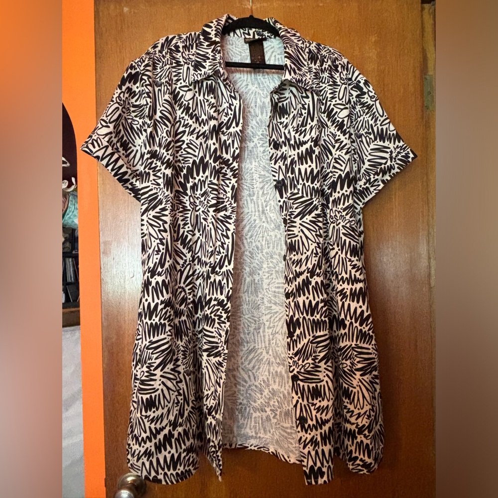 Zig Zag Nooworks Linen Shirt Dress